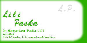lili paska business card